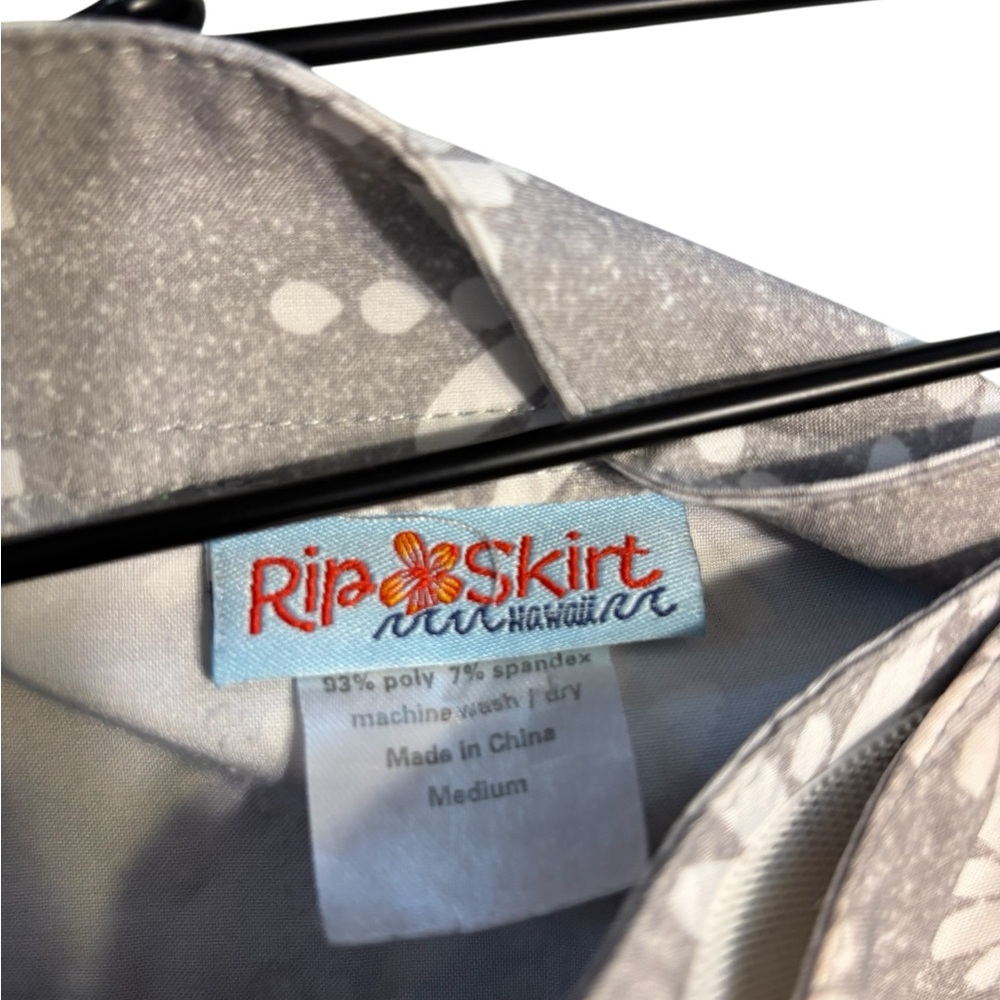 Rip Skirt Hawaii Gray White Pattern Skirt Medium - Picture 3 of 6